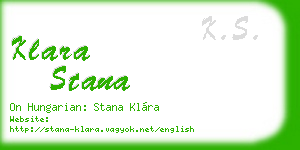 klara stana business card
